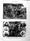 Original Old Antique Print 1883 O'Donnell Bailey Court Carey Boers Transvaal