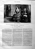 Original Old Antique Print 1883 Illustration Story Thirlby Hall Paulina Romance