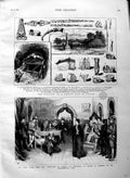 Original Old Antique Print 1883 Merchant Venice Philothespian Viking Tomb 19th
