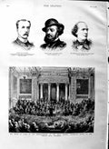 Original Old Antique Print 1883 Prince Wales Piccadilly Smoking-Concer Victorian