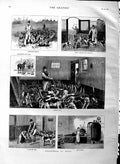 Original Old Antique Print 1883 Foxhounds Home Kitchen Feeding Horses Dogs 19th