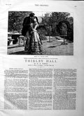 Original Old Antique Print 1883 Illustration Story Thirlby Hall Romance Norris