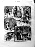 Old Antique Print 1884 Scotland New Year Custom First Foot Snow Kilt Man 19th