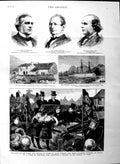 Old Antique Print 1884 Prince Wales Durham Eskdale Vicarage Ship Bowman 19th