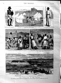 Old Antique Print 1884 Rebellion Soudan English Ship Suakim Gatling Gun 19th