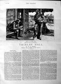 Old Antique Print 1884 Illustration Story Thirlby Hall Men Letters Norris 19th