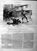 Original Old Antique Print 1884 Illustration Story Dorothy Forster Men F 19th
