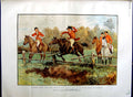 Old Antique Print 1884 Mickledale Hunting Horses Jumping Huntsmen Colour 0 19th