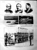 Original Old Antique Print 1884 Duke Connaught India Bengal Lancers Westminster