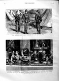 Old Antique Print 1884 Kahki Uniforms British Army Leighton Edis War Men 19th