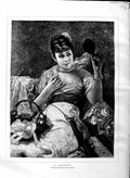 Old Antique Print 1884 Leon Herbo Fine Art Coquette Beautiful Woman Lady 19th