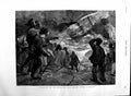 Old Antique Print 1884 Steam Ship Wreck Rocks Life Brigade Firing Rocket 19th