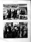 Original Old Antique Print 1884 Oil Folkestone Gladstone Indian Members London