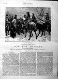 Original Old Antique Print 1884 Illustration Story Dorothy Forster Horses Men