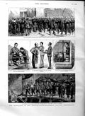 Original Old Antique Print 1884 War Soudan Marines Ship Poonah Eastney B 19th