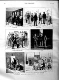 Original Old Antique Print 1884 Art School Students Painting Room Model 19th