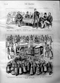 Old Antique Print 1884 Peasant Festival Royal Albert Hall Piccadilly Lord 19th