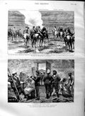 Old Antique Print 1884 Soudan Fort Euryalus Suakim Egypt Army Tokar Men 19th