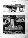 Old Antique Print 1884 Ice Carnival Montreal Canada Palace Soudan Tokar 19th