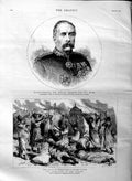 Original Old Antique Print 1884 Major-General Gerald Graham Soudan Sinkat 19th