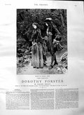 Original Old Antique Print 1884 Illustration Story Dorothy Forster Romance 19th