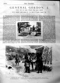 Original Old Antique Print 1884 General Chinese Gordon Crimea War China Gr 19th