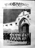Old Antique Print 1884 Rebellion Soudan Marines Blue Jackets Suakim War 19th