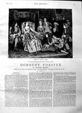 Original Old Antique Print 1884 Illustration Story Dorothy Forster Ladies Man