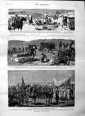 Old Antique Print 1884 Soudan Tokar Battle Teb Baker Pasha Dubba Graham 19th