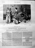 Old Antique Print 1884 Illustration Story Dorothy Forster Ladies Players 19th