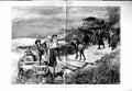 Original Old Antique Print 1884 Scene Expulsion Quakers Massachusetts Fine Art