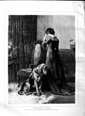 Original Old Antique Print 1884 Percy Macquoid Lady Big Pet Dog Chair Fine Art