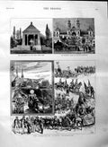 Old Antique Print 1884 Carnival Lucerne Switzerland Campo Santo Rome Nice 19th