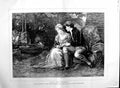 Original Old Antique Print 1884 Romance Lady Man Garden Blake Wirgman Fine Art