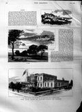 Original Old Antique Print 1884 Duke Albany France Cannes Bocca Cercle Nautique