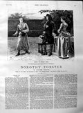 Original Old Antique Print 1884 Illustration Story Dorothy Forster Hilyard Men