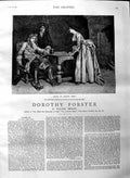 Original Old Antique Print 1884 Illustration Story Dorothy Forster Men Ale Mug