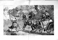 Original Old Antique Print 1884 Train Engine Horses Coach Country Lane F 19th