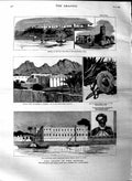 Original Old Antique Print 1884 Soudan Khartoum Senaar Kassala Abyssinia Osman