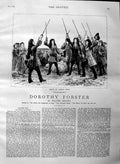 Original Old Antique Print 1884 Illustration Story Dorothy Forster Men 19th