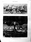 Original Old Antique Print 1884 Royal Wedding Darmstadt Castle Louisenplatz Art