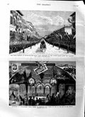 Old Antique Print 1884 Royal Wedding Darmstadt Ludwig Palace Normanhurst 19th