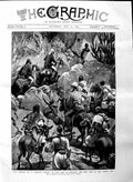 Original Old Antique Print 1884 Admiral Hewett King John Abyssinia Maiensi Pass