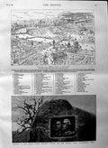 Original Old Antique Print 1884 Plan London Memorial Theodore Rousseau Millet