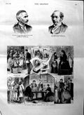Original Old Antique Print 1884 Fancy Dress Bazaar Henry Frere Charles Goodford