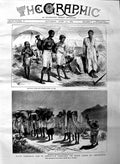Original Old Antique Print 1884 Abyssinian Water-Girls Lady Adowa King John