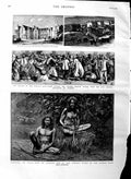 Old Antique Print 1884 Veddahs Wild Men Ceylon Salisbury Train Crash Bank 19th