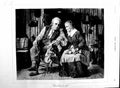 Original Old Antique Print 1884 Brown Fine Art Folks Home Man Lady K Victorian