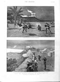 Original Old Antique Print 1884 British Garrison Suakim Red Sea Water Forts War