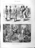Original Old Antique Print 1884 Major Haggard Ambaras Hewett Abyssinia Wedding